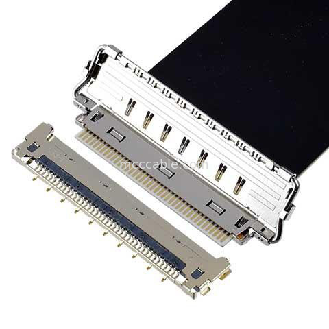 Κατεύθυνση ζευγαρώματος Οριζόντια 20856-050T-01 FFC Κοαξιακό καλώδιο 50P 0,4mm πλάτος εξατομικευμένο OEM / ODM