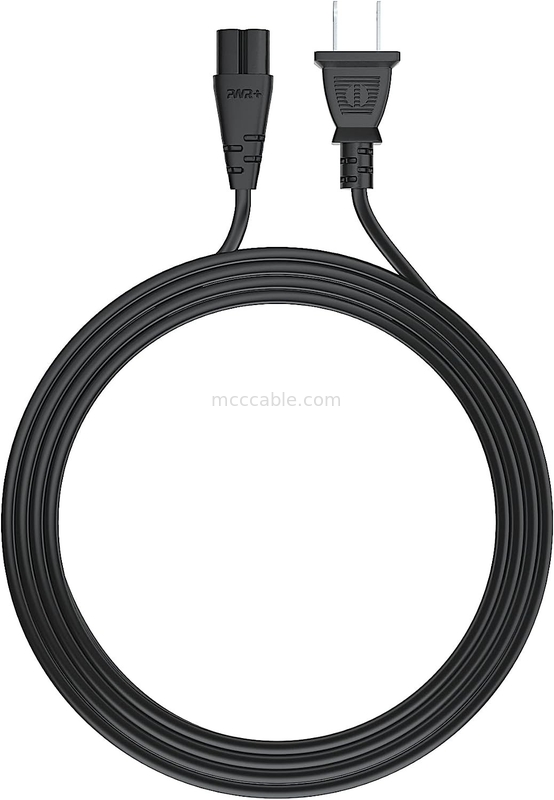 12ft Ηλεκτρικό καλώδιο ισχύος 2 Prong Ac Wall Plug 2 Slot Led LCD