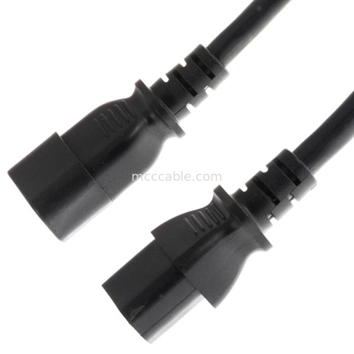 C13 έως C14 10α 250v καλώδιο ηλεκτρικής ενέργειας 18 Awg C14 συνδυασμός με έξοδο C13