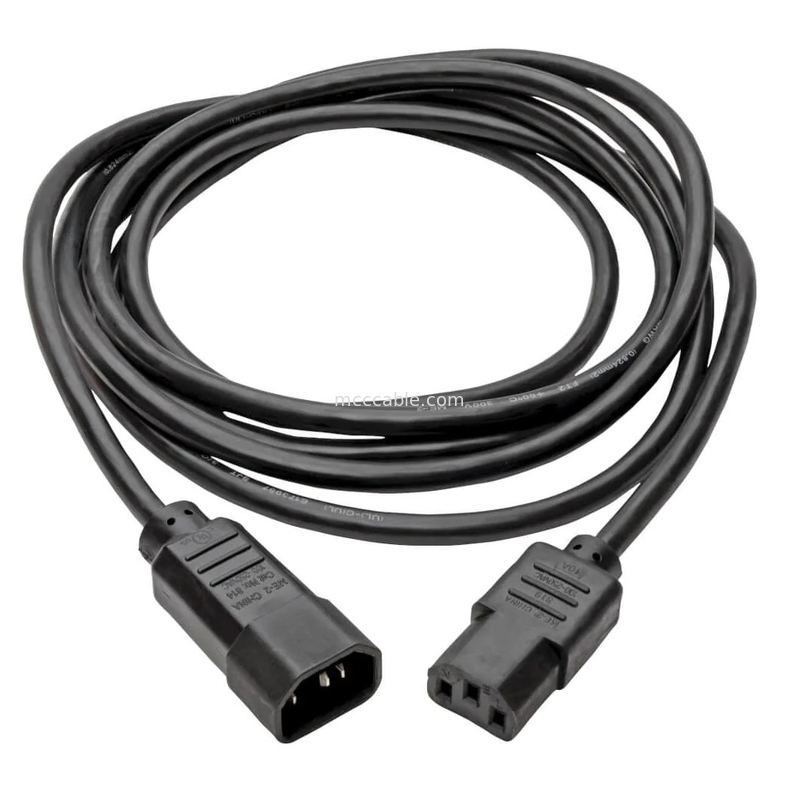 C13 έως C14 10α 250v καλώδιο ηλεκτρικής ενέργειας 18 Awg C14 συνδυασμός με έξοδο C13
