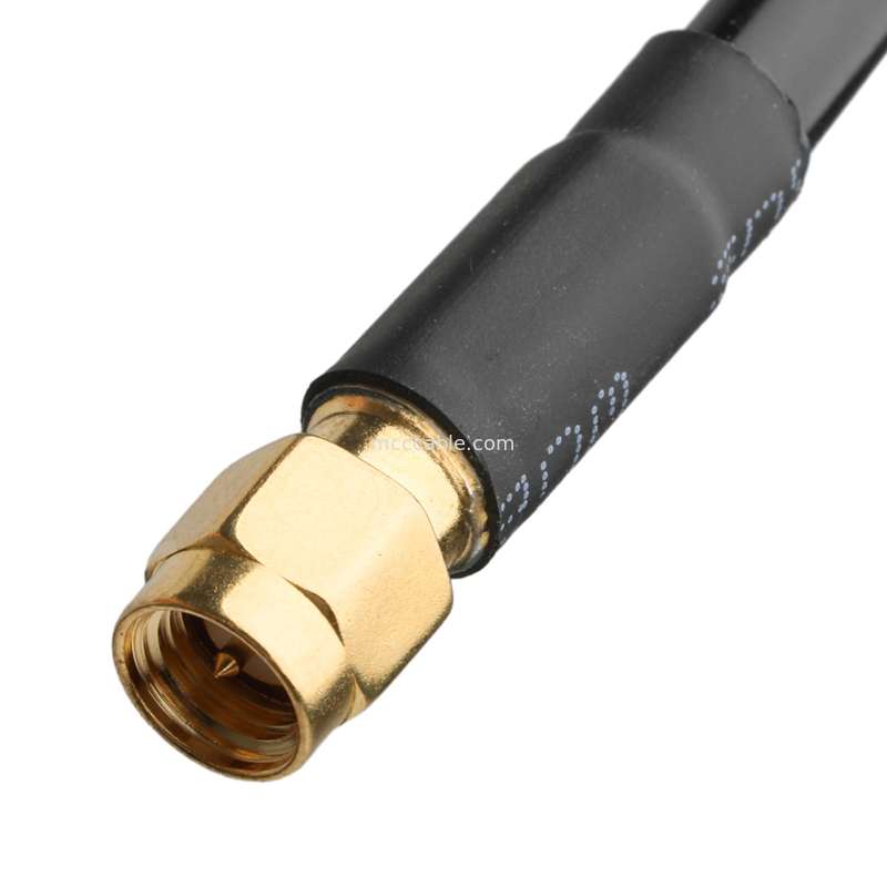 Συνδέτης RF Lmr-240 Καλώδιο RF χαμηλής απώλειας μαύρο Sma αρσενικό ευθεία πρίζα προς N αρσενικό πρίζα δεξιά γωνία πρίζα