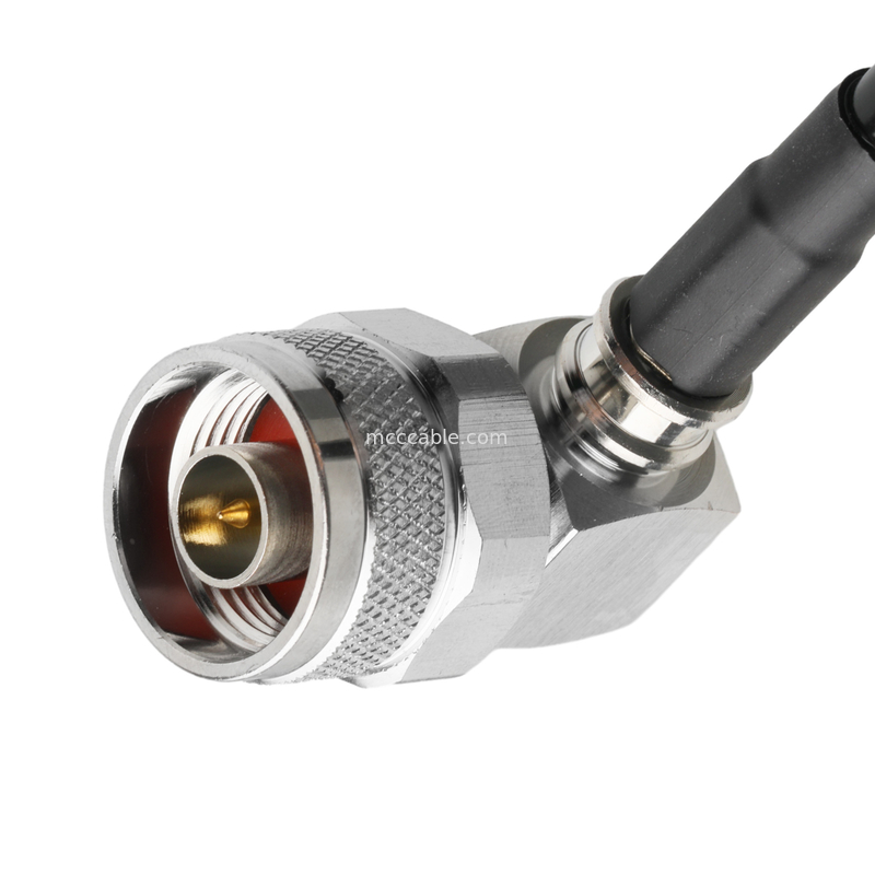 Συνδέτης RF Lmr-240 Καλώδιο RF χαμηλής απώλειας μαύρο Sma αρσενικό ευθεία πρίζα προς N αρσενικό πρίζα δεξιά γωνία πρίζα