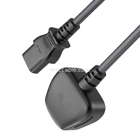 C13 To Uk Plug Power Cord Bs1363 18awg 250v μήκος Κατάλληλο για τους περισσότερους υπολογιστές, εκτυπωτές και άλλες συσκευές