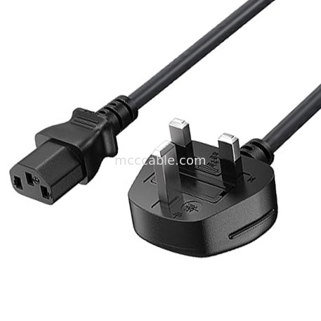 C13 To Uk Plug Power Cord Bs1363 18awg 250v μήκος Κατάλληλο για τους περισσότερους υπολογιστές, εκτυπωτές και άλλες συσκευές