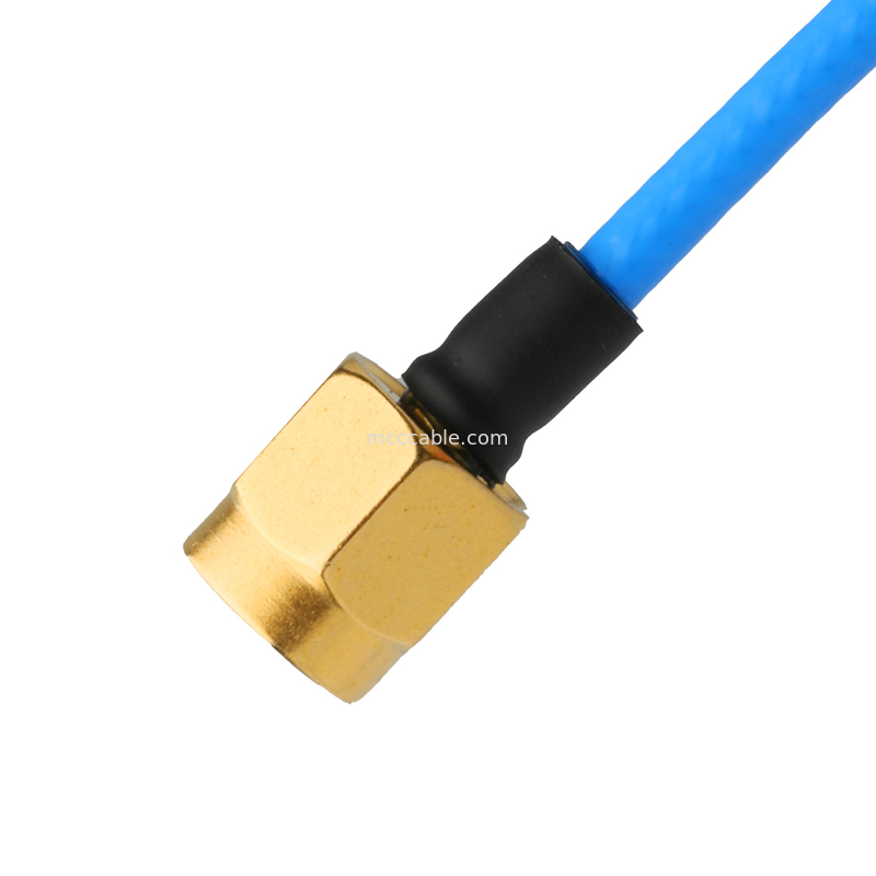 Ραδιοσυχνότητα συνδετήρα Low PIM Coaxial Cable Assemblies Ευέλικτο TFT-5G-402 Διπλή ασπίδα με μπλε σακάκι FEP