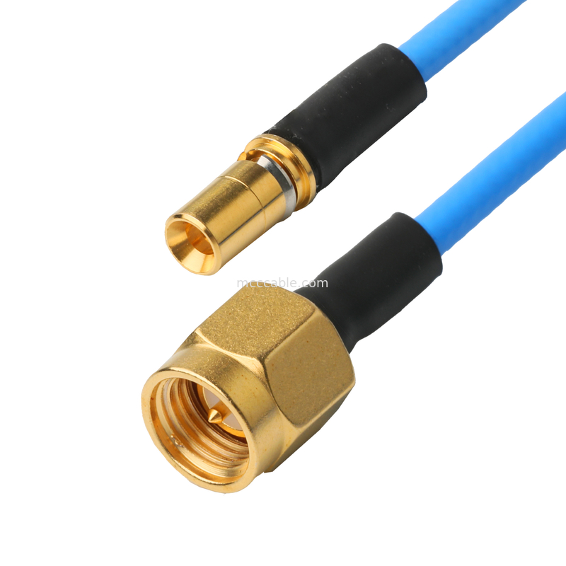 Ραδιοσυχνότητα συνδετήρα Low PIM Coaxial Cable Assemblies Ευέλικτο TFT-5G-402 Διπλή ασπίδα με μπλε σακάκι FEP