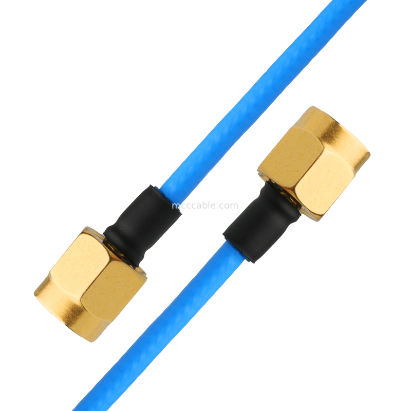 Ραδιοσυχνότητα συνδετήρα Low PIM Coaxial Cable Assemblies Ευέλικτο TFT-5G-402 Διπλή ασπίδα με μπλε σακάκι FEP