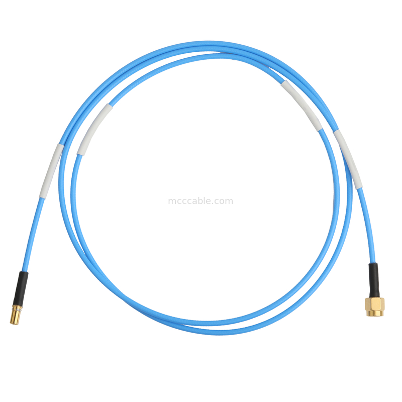 Ραδιοσυχνότητα συνδετήρα Low PIM Coaxial Cable Assemblies Ευέλικτο TFT-5G-402 Διπλή ασπίδα με μπλε σακάκι FEP