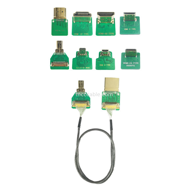 Mini Hdmi Elbow Head Hd Cable Adapter mini Hdmi-C2 προς 20525-020E-02 προς το πίνακα Πέρασμα πλευρικού συνδετήρα 0,4mm