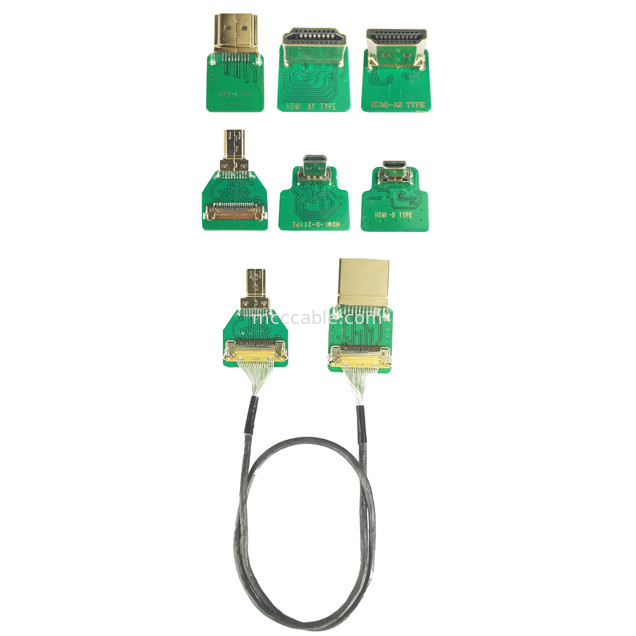 MIPI Συνδετήρες Adapters ROHS HDMI-D Adapter Micro Elbow Head HDMI-D προς 20454-220-02 20455 20453