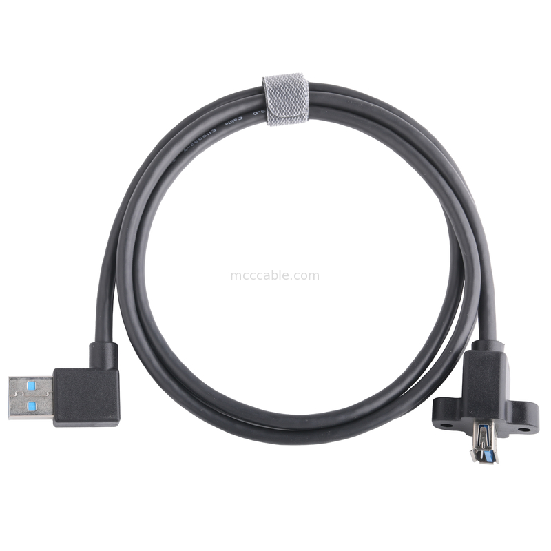 Μαύρο USB3 0 καλώδιο Am 90 μοίρες πλευρική κάμψη σε Af Half Pack Στροφή τύπου σχηματισμένο εξωτερικό καλούπι
