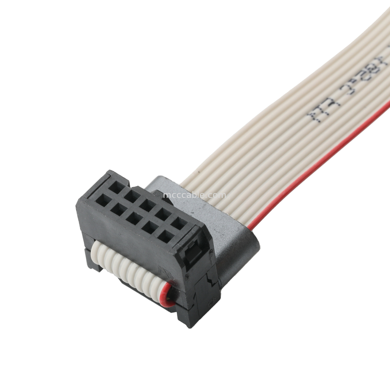 IDC FC-10Pin 2,54mm διασταύρωση UL2651 28AWG*10P Idc Flat Ribbon Cable 1,27mm διασταύρωση 10 Pin Για ηλεκτρονικά OEM / ODM