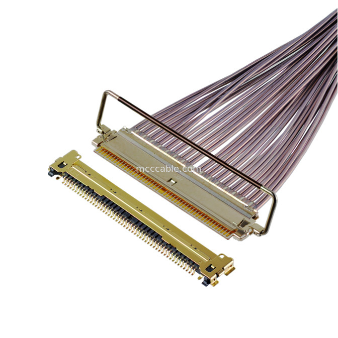 64 Gbps PAM4 81863-100B-01 50P 0,4mm Στροφή Οριζόντιος τύπος ζευγαρώματος μικρο-συμπεριβαλλόμενο καλώδιο συναρμολόγηση OEM / ODM