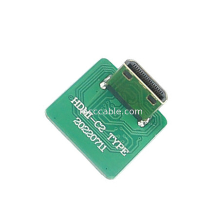 Mini Hdmi Elbow Head Hd Cable Adapter mini Hdmi-C2 προς 20525-020E-02 προς το πίνακα Πέρασμα πλευρικού συνδετήρα 0,4mm