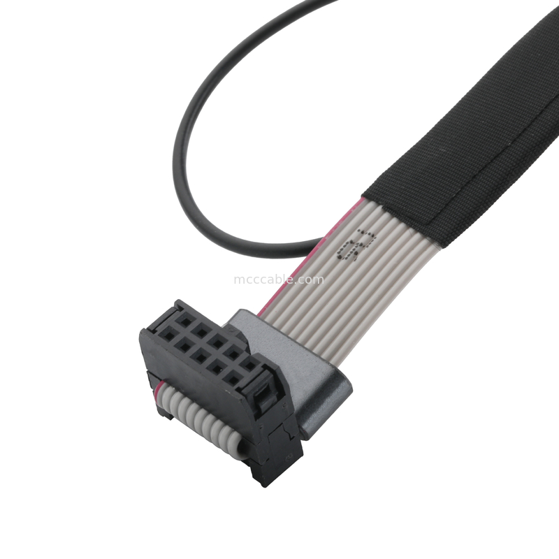 IDC FC-10P και TER M4 διασταύρωση 1,27mm Συνδέτης καλωδίου γης με δακτυλικό καλώδιο UL2651 28AWG καλώδιο OEM / ODM