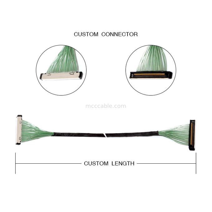 50 Pin 20380-R30T-06 LVDS EDP Micro Coaxial Cable Assembly 50P συνδετήρας