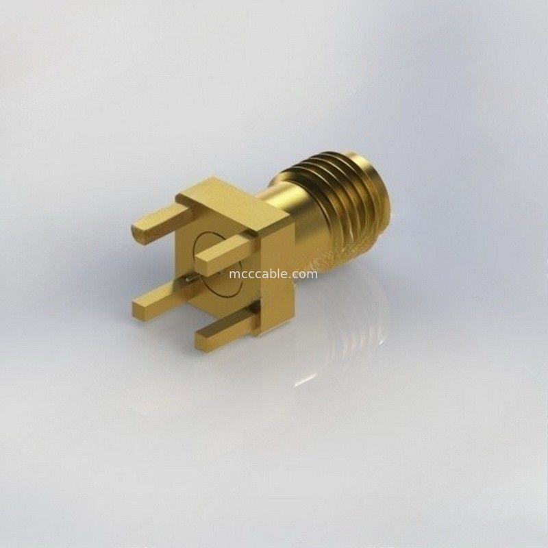 Το ομοαξονικό θηλυκό συνδετήρων καλωδίων 3,5 χιλ. RF στην άκρη πινάκων PCB τοποθετεί το RF 34GHz