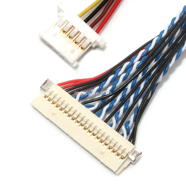 30 συνέλευση 1.0mm πίσσα Df19 καλωδίων καρφιτσών LVDS επαφών 1.25mm σε Df14