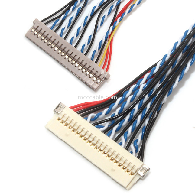 30 συνέλευση 1.0mm πίσσα Df19 καλωδίων καρφιτσών LVDS επαφών 1.25mm σε Df14