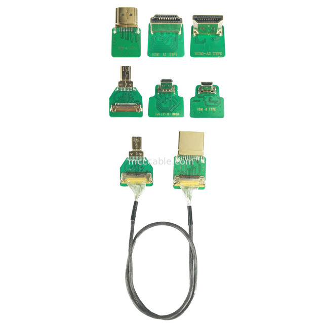 MIPI Adapter Connector OEM ODM HDMI Cable Adapter Micro Straight Head HDMI-D-180° έως 20454-220-02 20455 20453