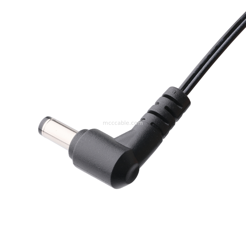 DC Plug 2.1*5.5mm Τύπος συγκόλλησης PVC Εμφάνιση τοποθέτηση 90 γωνία προς το λευκό περίβλημα 2P MOLEX F