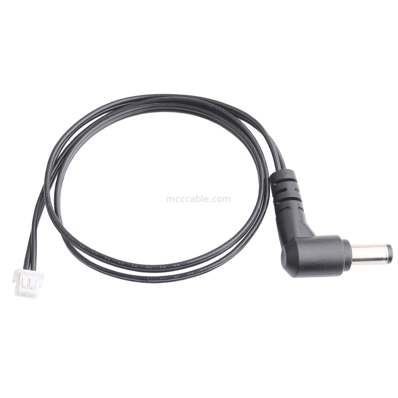 DC Plug 2.1*5.5mm Τύπος συγκόλλησης PVC Εμφάνιση τοποθέτηση 90 γωνία προς το λευκό περίβλημα 2P MOLEX F