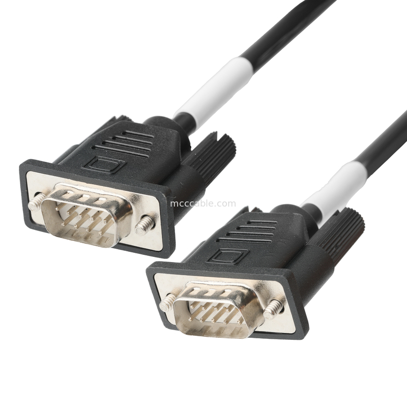 D-SUB-9Pin αρσενικό Τύπος SOLDER λευκό καουτσούκ πυρήνα νικελωμένο κέλυφος για D-SUB-9Pin θηλυκό συνδέσμους OEM / ODM