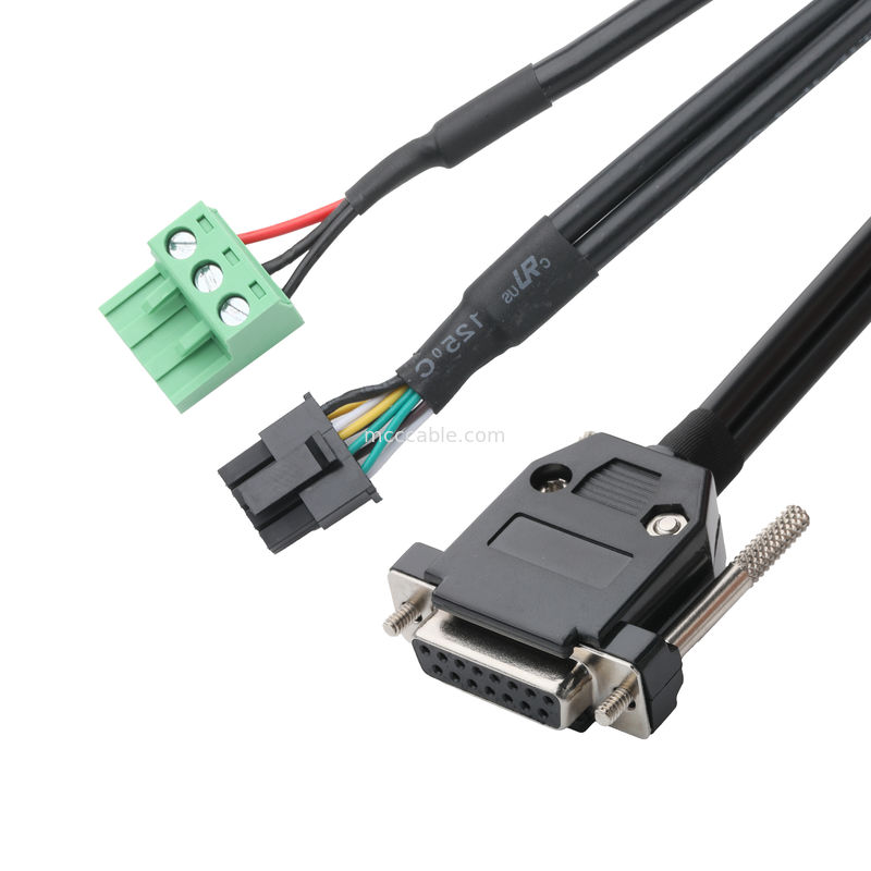 Προσαρμοσμένοι συνδετήρες βιομηχανικών καλωδίων DB-15P θηλυκό προς HSG 43025-0800 πλάτος 3,0 mm και 691352710003 πλάτος 5,8 mm