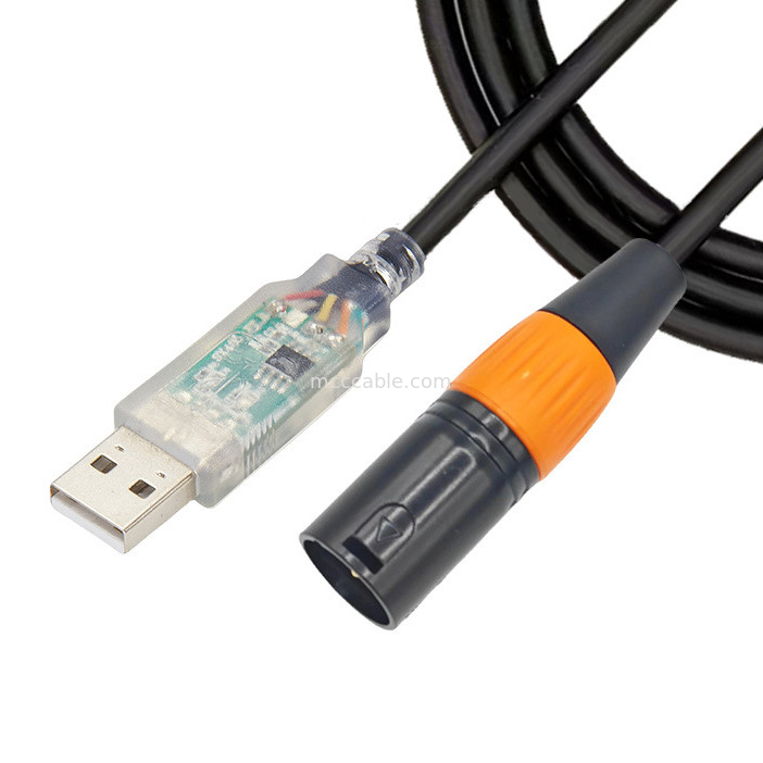 USB σε DMX512 στάδιο τριών πυρήνων XLR αρσενικό καλώδιο σήματος φωτισμού καλώδιο par καλώδιο ελέγχου μικτήρα δέσμης φωτός