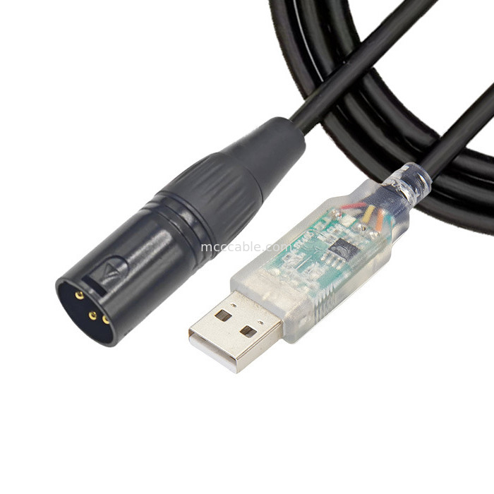 USB σε DMX512 στάδιο τριών πυρήνων XLR αρσενικό καλώδιο σήματος φωτισμού καλώδιο par καλώδιο ελέγχου μικτήρα δέσμης φωτός