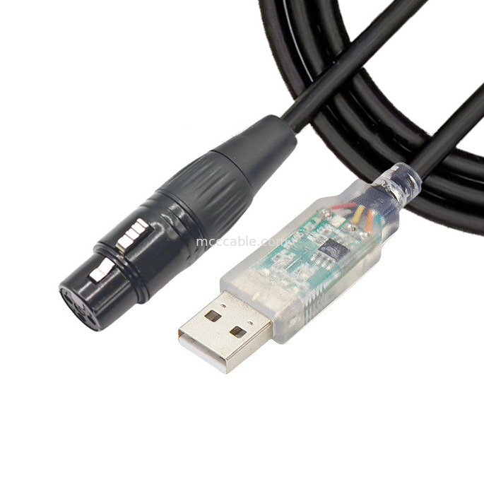 USB σε DMX512 στάδιο τριών πυρήνων XLR αρσενικό καλώδιο σήματος φωτισμού καλώδιο par καλώδιο ελέγχου μικτήρα δέσμης φωτός