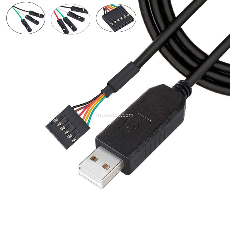 FTDI Chip USB προς 6P TTL-232R-3V3 5V Level Module Serial Port Cable Ttl3.3v5v, Προσαρμόσιμο αριθμό πινής τροφοδοσίας