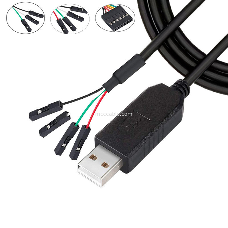 FTDI Chip USB προς 6P TTL-232R-3V3 5V Level Module Serial Port Cable Ttl3.3v5v, Προσαρμόσιμο αριθμό πινής τροφοδοσίας