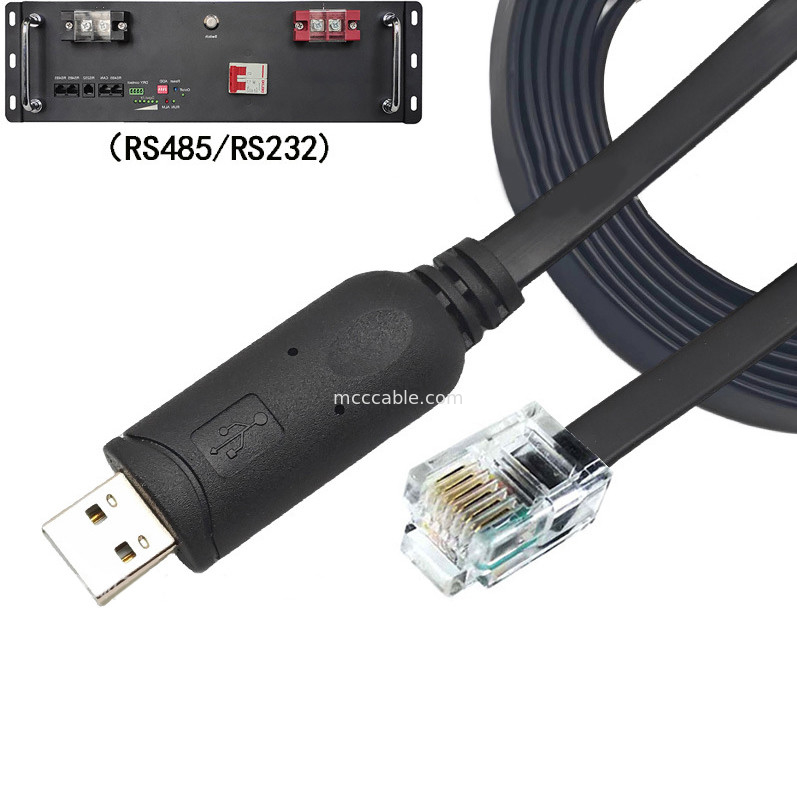 USB-A προς RS232 RJ12 Σειριακό καλώδιο 6P6C συμβατό με RS232 Διαμόρφωση επικοινωνίας Γραμμή εντοπισμού σφαλμάτων