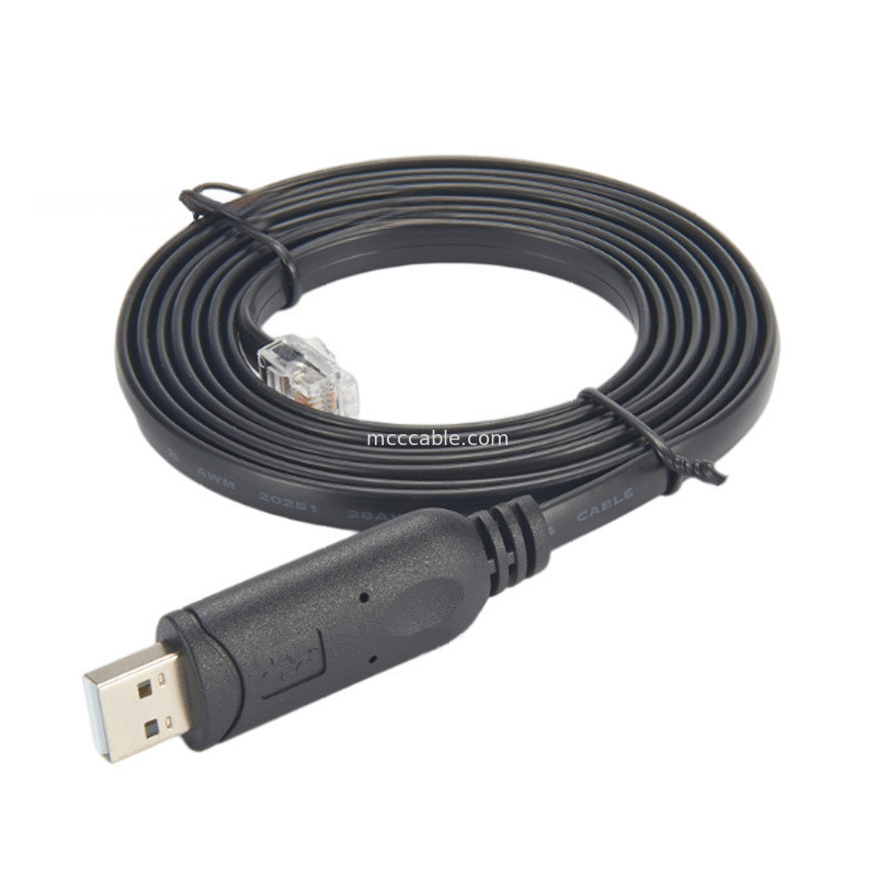 USB-A προς RS232 RJ12 Σειριακό καλώδιο 6P6C συμβατό με RS232 Διαμόρφωση επικοινωνίας Γραμμή εντοπισμού σφαλμάτων