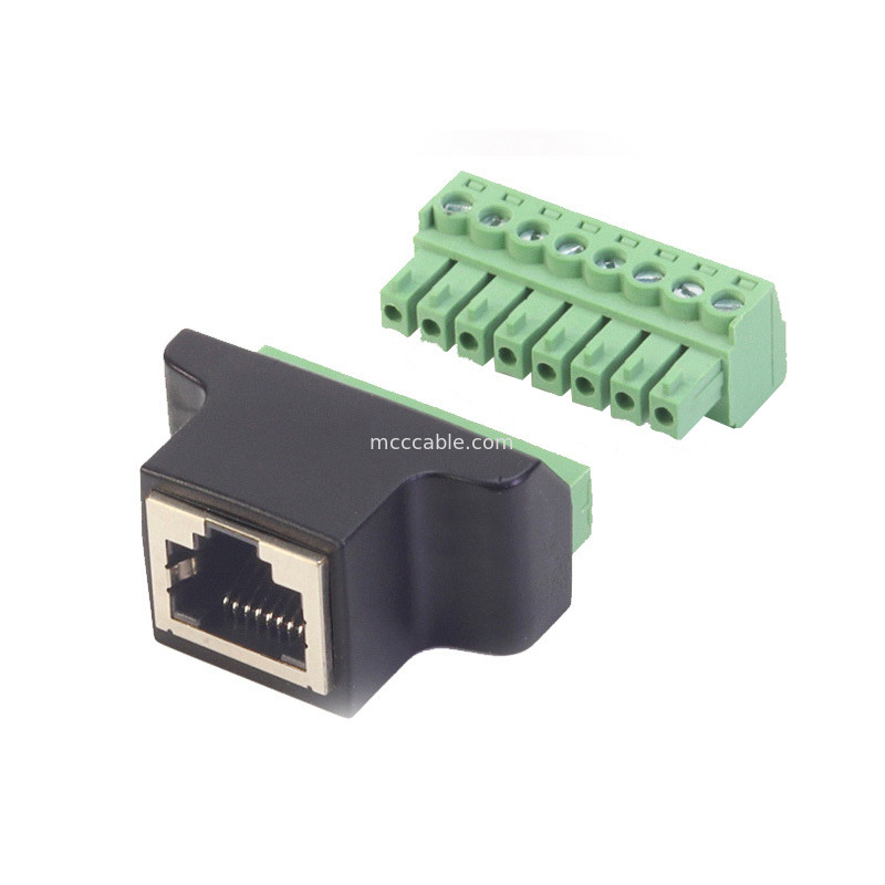 RJ45 Serial Port To 8 Pin Screw Terminal Connector, RJ45 8p8c To 8 Pin Bolt Screw Terminal Connector Ηλεκτρονική σύνδεση για την πρόσβαση σε ηλεκτρονικές συσκευές