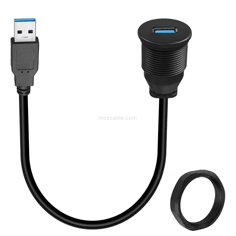 Προσαρμοσμένο κάλυμμα USB3.0 calbe Καλώδιο πίνακα ελέγχου αυτοκινήτου στρογγυλό κεφάλι USB3.0 αρσενικό σε θηλυκό καλώδιο επέκτασης
