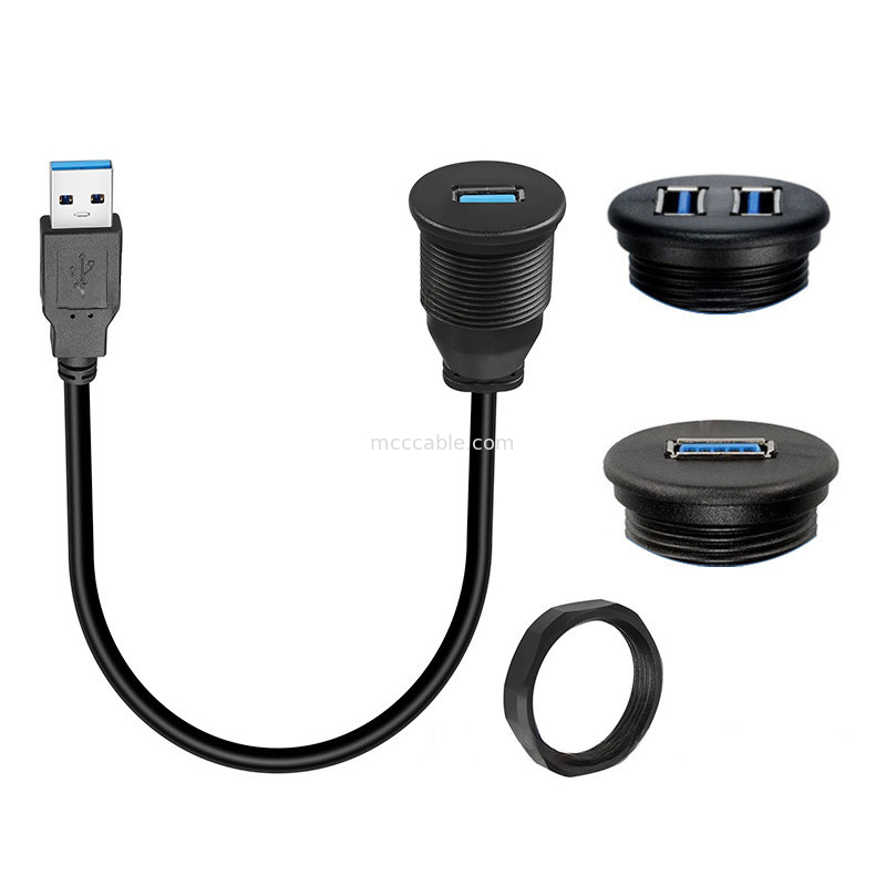 Προσαρμοσμένο κάλυμμα USB3.0 calbe Καλώδιο πίνακα ελέγχου αυτοκινήτου στρογγυλό κεφάλι USB3.0 αρσενικό σε θηλυκό καλώδιο επέκτασης