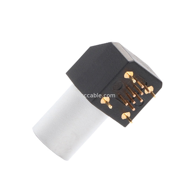 Εσωτερικός κυκλικός σύνδεσμος σειράς Β Z11 8Pin γωνιακή συγκόλληση γείωσης σταθερή πρίζα 90° γωνιακή πρίζα για πλακέτα κυκλωμάτων