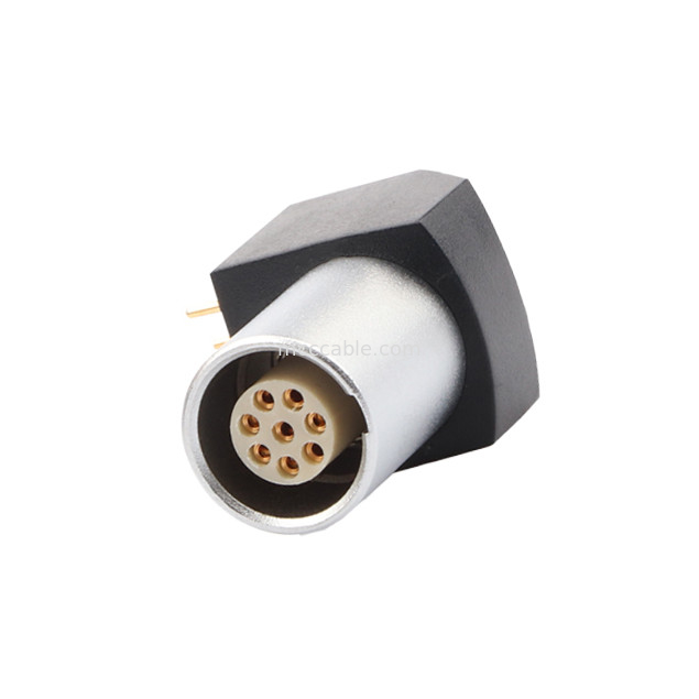 Εσωτερικός κυκλικός σύνδεσμος σειράς Β Z11 8Pin γωνιακή συγκόλληση γείωσης σταθερή πρίζα 90° γωνιακή πρίζα για πλακέτα κυκλωμάτων