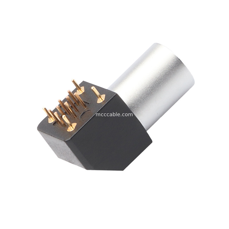 Εσωτερικός κυκλικός σύνδεσμος σειράς Β Z11 8Pin γωνιακή συγκόλληση γείωσης σταθερή πρίζα 90° γωνιακή πρίζα για πλακέτα κυκλωμάτων