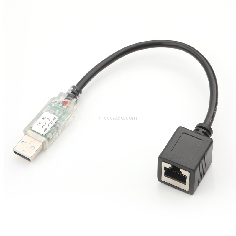 Βιομηχανικοί προσαρμογείς καλωδίων USB-A RJ422 σε RS232 Network Port Network Engineering Debug Cable