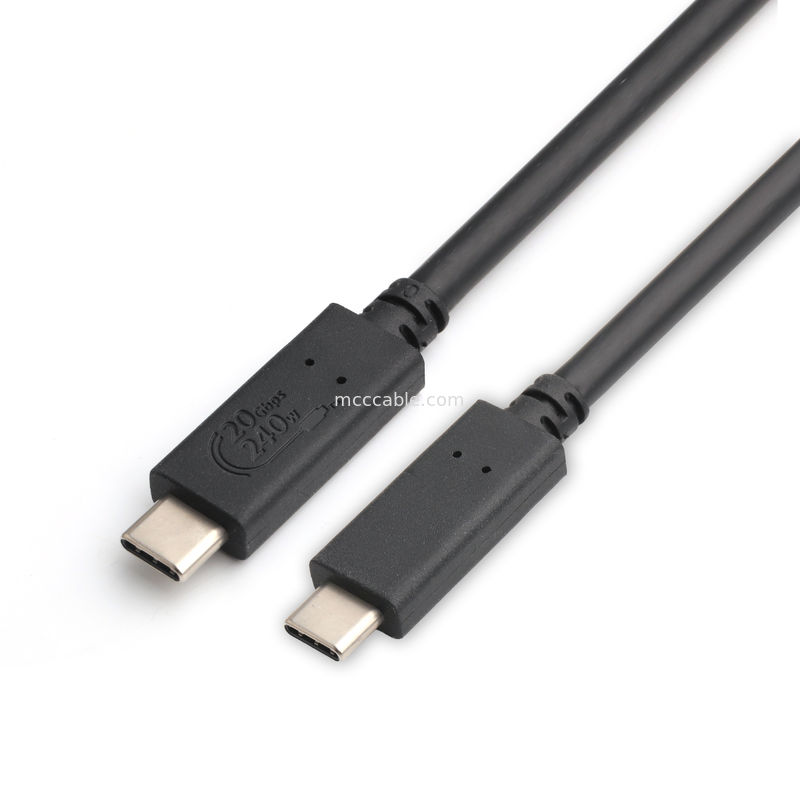 Καλώδια USB4 8K 240W 20Gbps Καλώδιο USB4 βιομηχανικής κλάσης υπερ-υψηλό ρυθμό μετάδοσης υπερ-γρήγορη φόρτιση