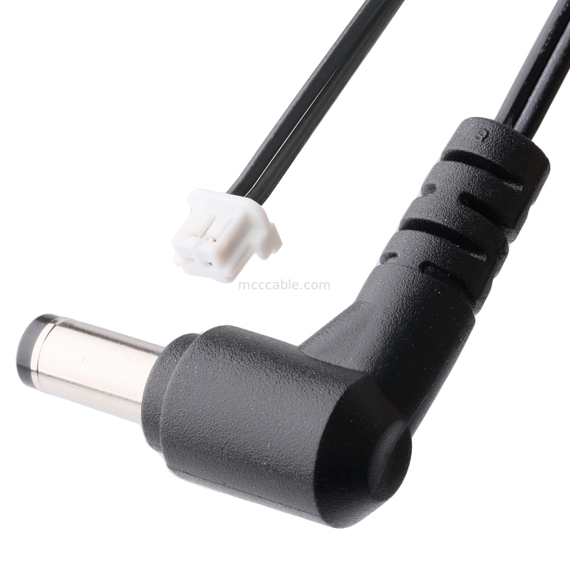 90 μοίρες DC Plug 2.1x5.5mm σε 2-Pin Συγκρότημα καλωδίου - UL2648 24AWG