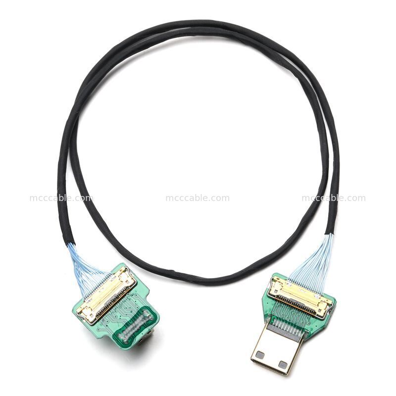 Προσαρμοσμένη συναρμολόγηση καλωδίου Micro HDMI σε Mini HDMI Micro Coax για ενσωματωμένα συστήματα οθόνης