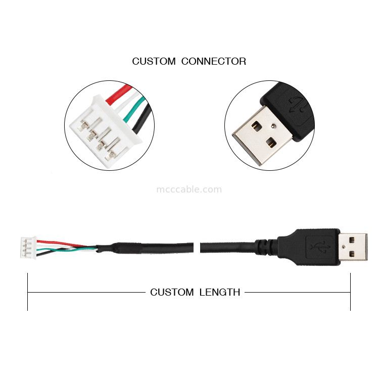 28AWG USB 2,0 σε JST sph-4 λουρί 9 καλωδίων συνήθειας συνδετήρας επίδειξης καρφιτσών lvds