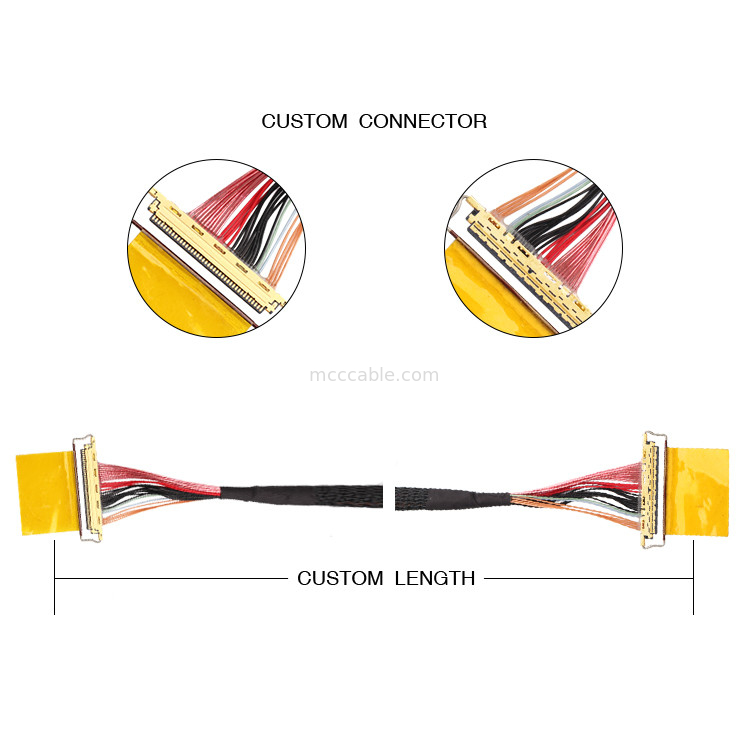 36AWG Lvds Συγκρότημα καλωδίων I  20453-240t-01 έως 20453-240t-01 40P 0,4 mm Στρίψιμο